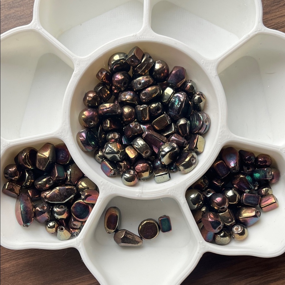 Vintage glass beads various shapes